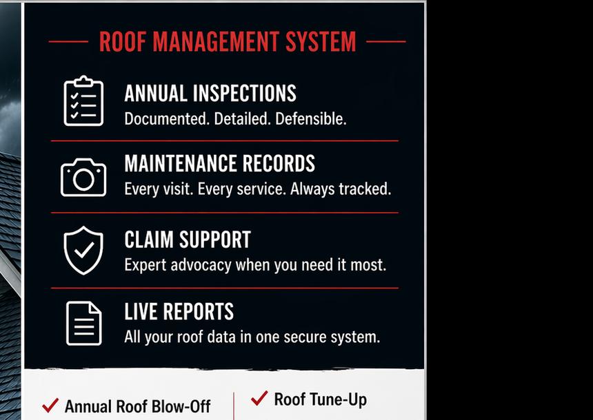 Roof management system card